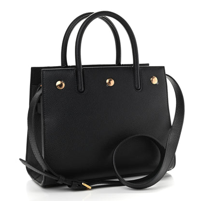 Burberry Grainy Calfskin Mini Two Handle Title Bag Black 3 of 10