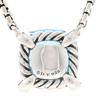 David Yurman Sterling Silver Diamond Blue Topaz 9mm Petite Chatelaine Pendant Necklace 4 of 4