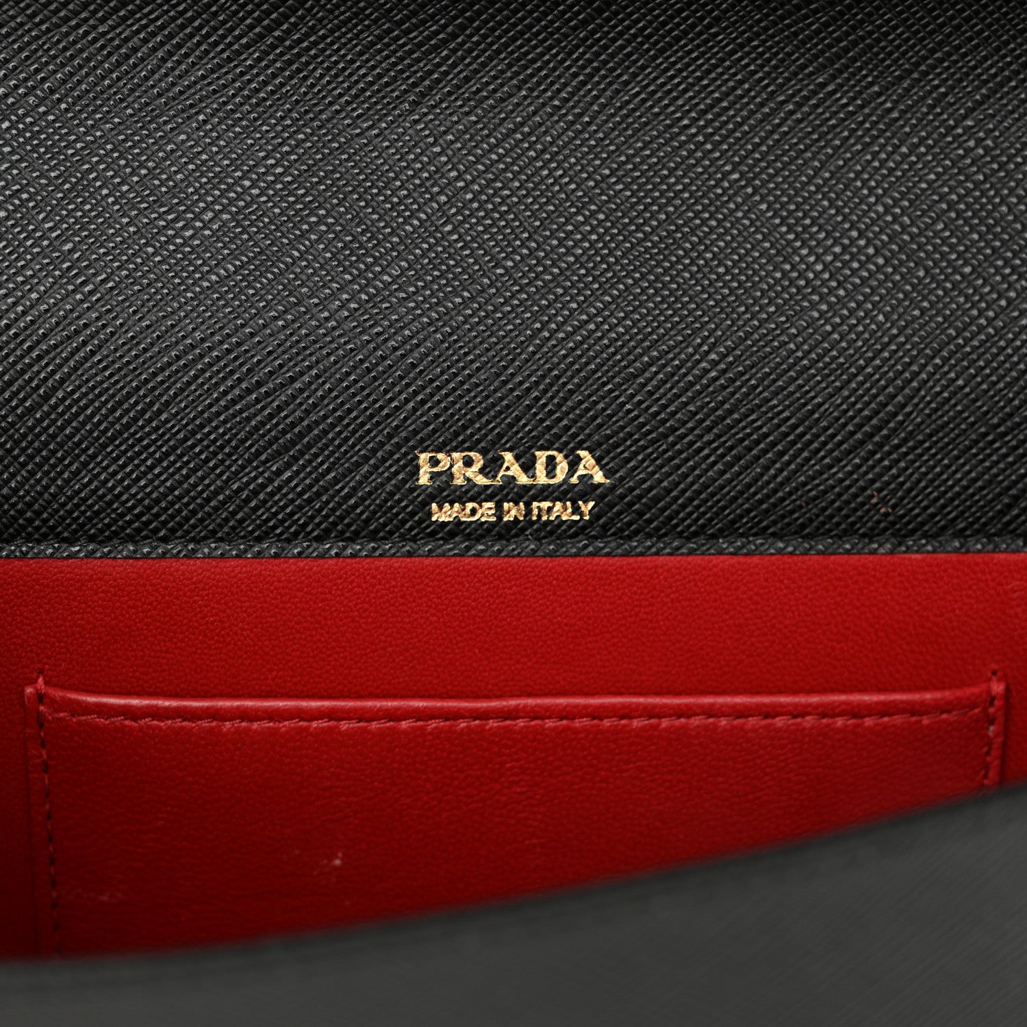 Prada Saffiano Lux Metal Logo Mini Chain Flap Crossbody Bag Black 6 of 13