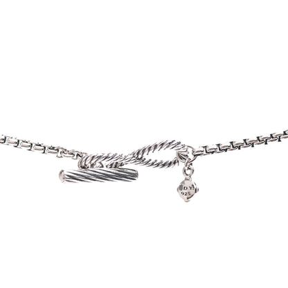 David Yurman Sterling Silver Rose Quartz Infinity Station Necklace 3 of 3
