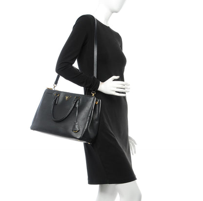 Prada Saffiano Medium Galleria Double Zip Tote Black 3 of 25
