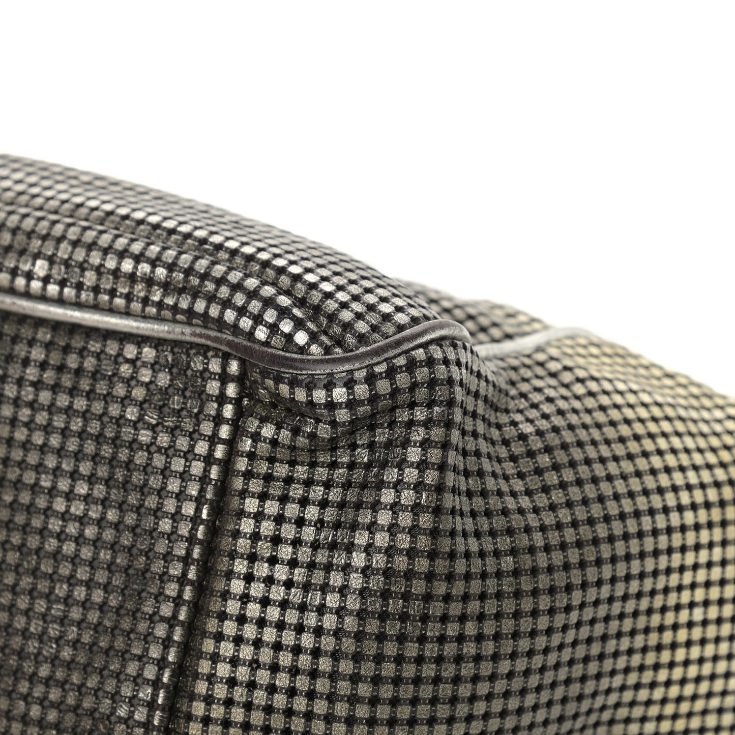 Metallic Lambskin Perforated Hollywood Accordion Flap Bag Gold