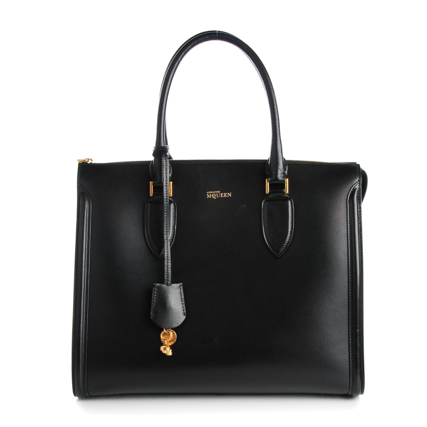 Calfskin Zip Up Heroine Tote Black