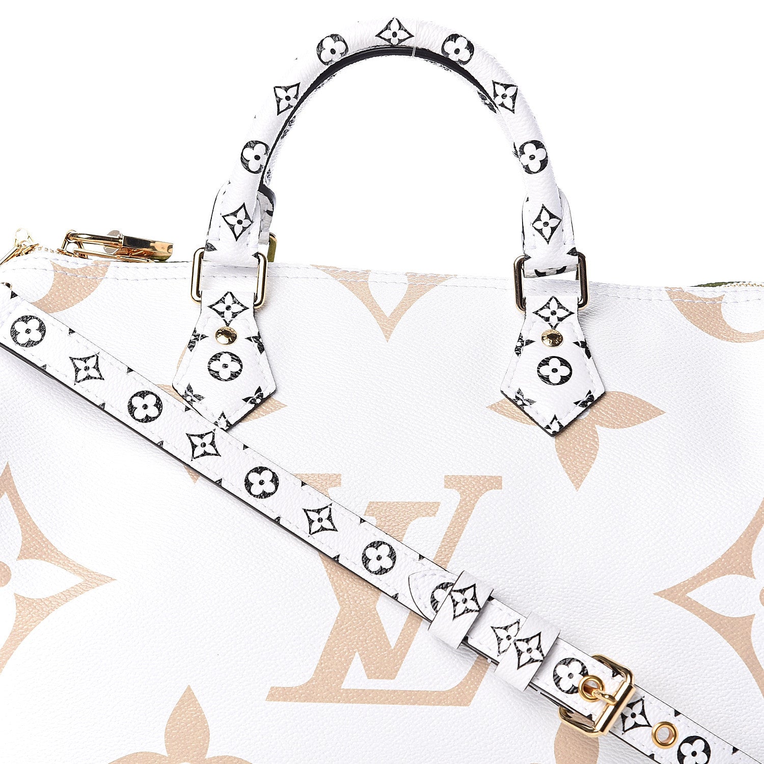 Louis Vuitton Monogram Giant Speedy Bandouliere 30 Kaki Beige 6 of 8