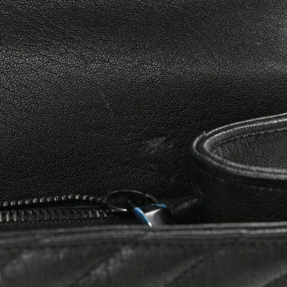 Saint Laurent Sheepskin Matelasse Chevron Monogram Monochrome Large College Satchel Black 9 of 10
