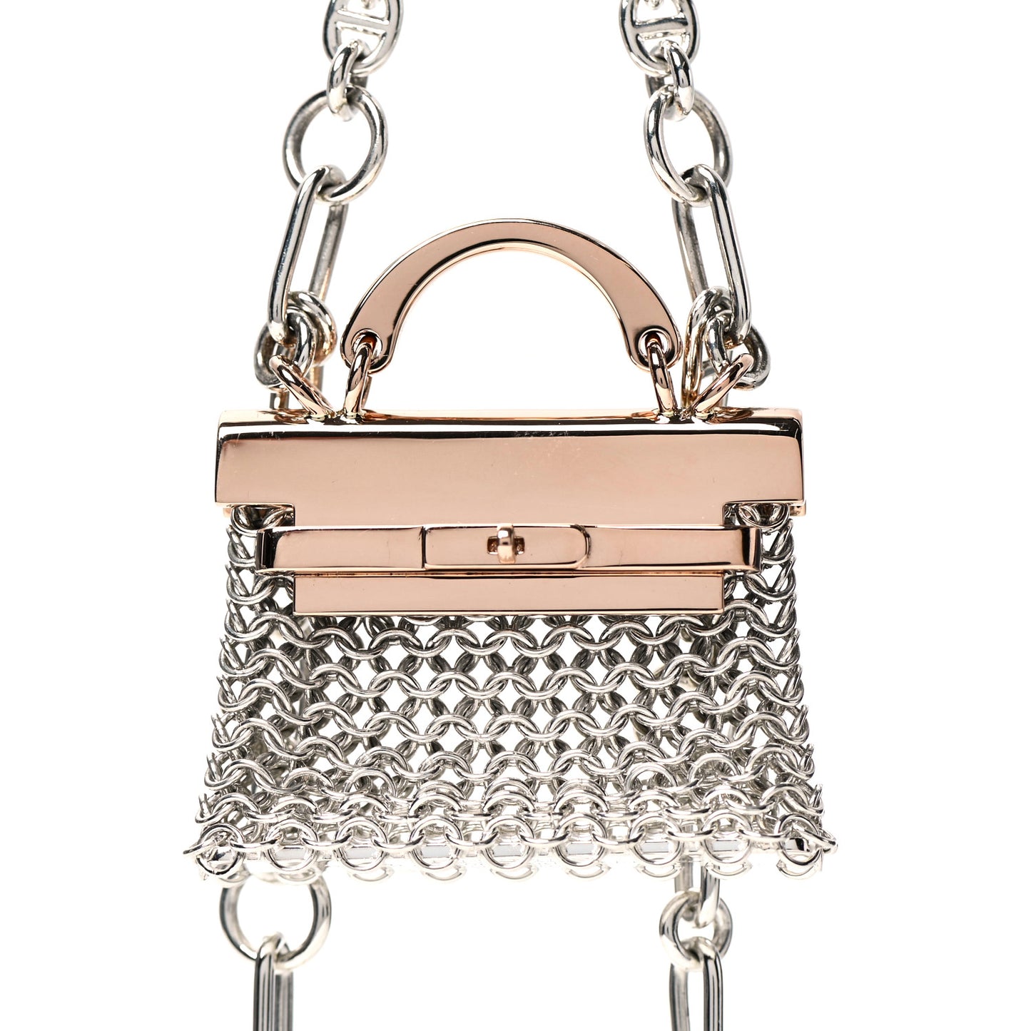 Sterling Silver 18K Rose Gold Precieux Kelly Long Necklace