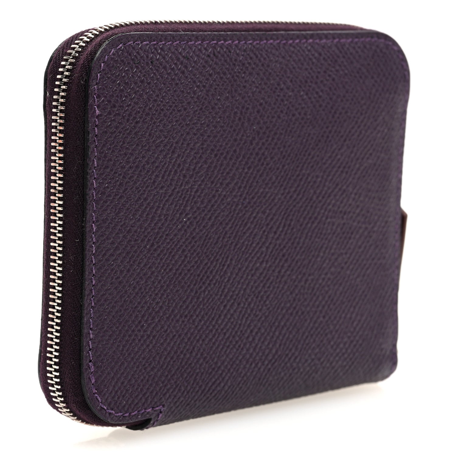 Hermes Epsom Silk'In Compact Wallet Raisin 3 of 8