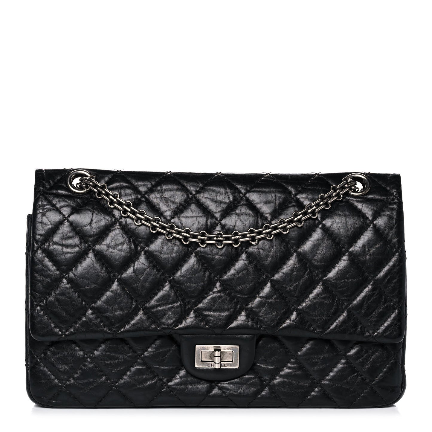 Aged Calfskin Quilted 2.55 Reissue 226 Flap Black