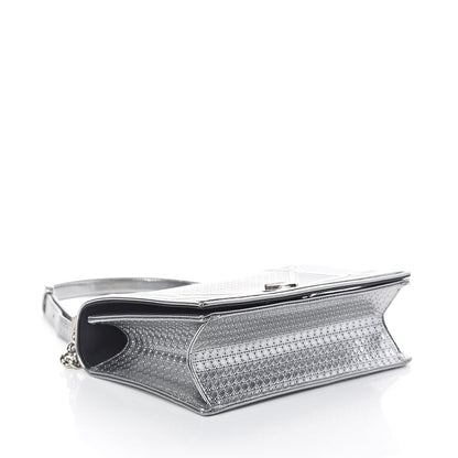 Christian Dior Metallic Patent Micro-Cannage Medium Diorama Flap Bag Silver 4 of 8