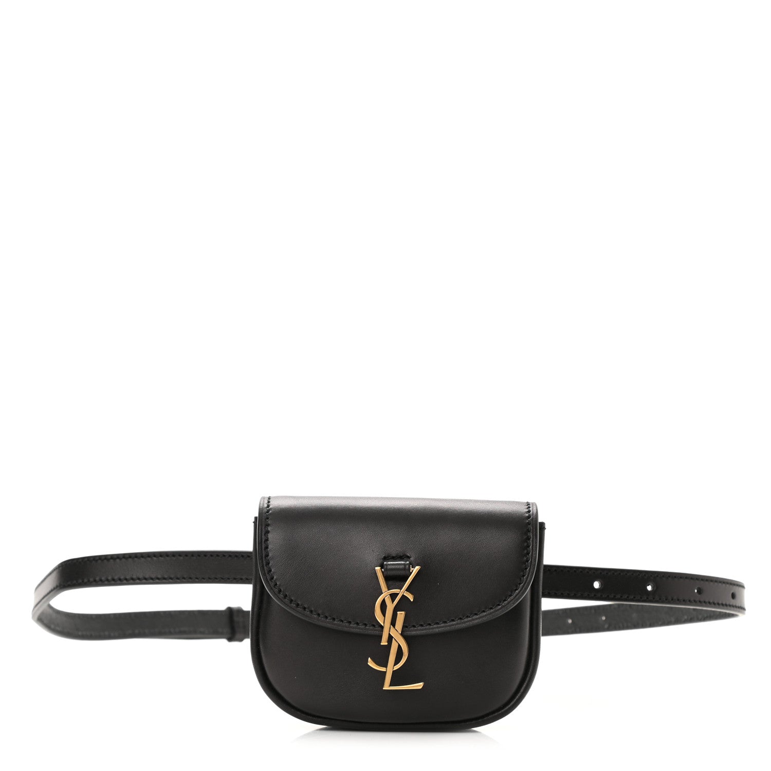 Saint Laurent Smooth Calfskin Mini Classic Monogram Kaia Belt Black 1 of 8