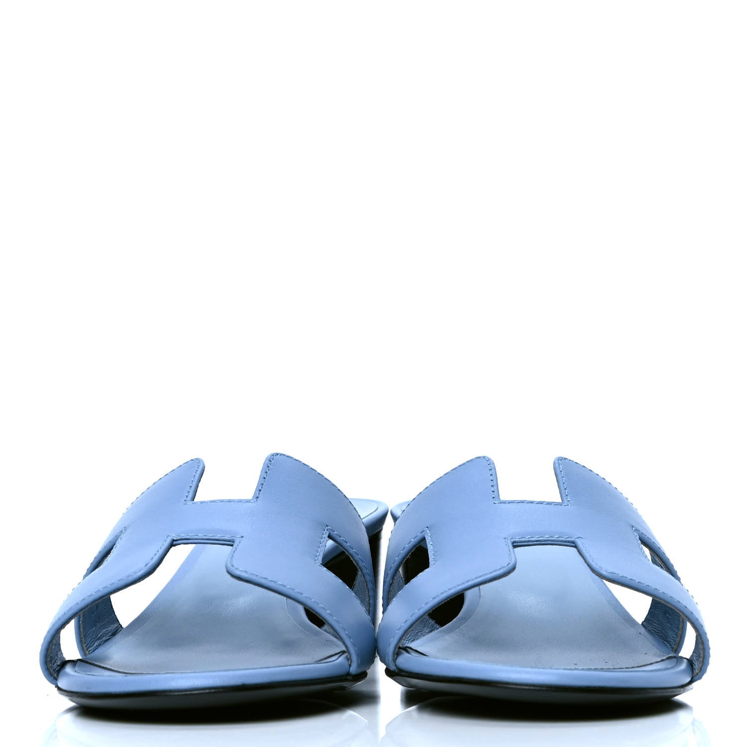 Hermes Calfskin Oasis Sandals 37 Bleu Cleuet 2 of 4