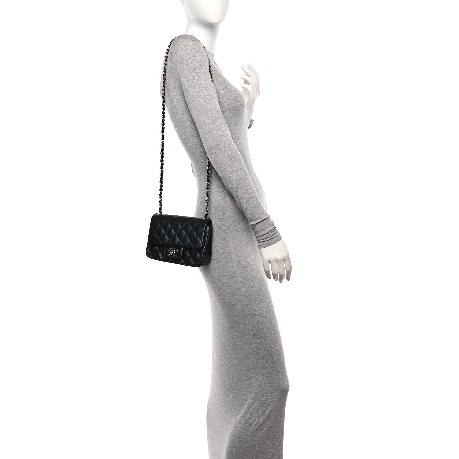 Chanel Lambskin Quilted Mini Square Flap Black 2 of 10