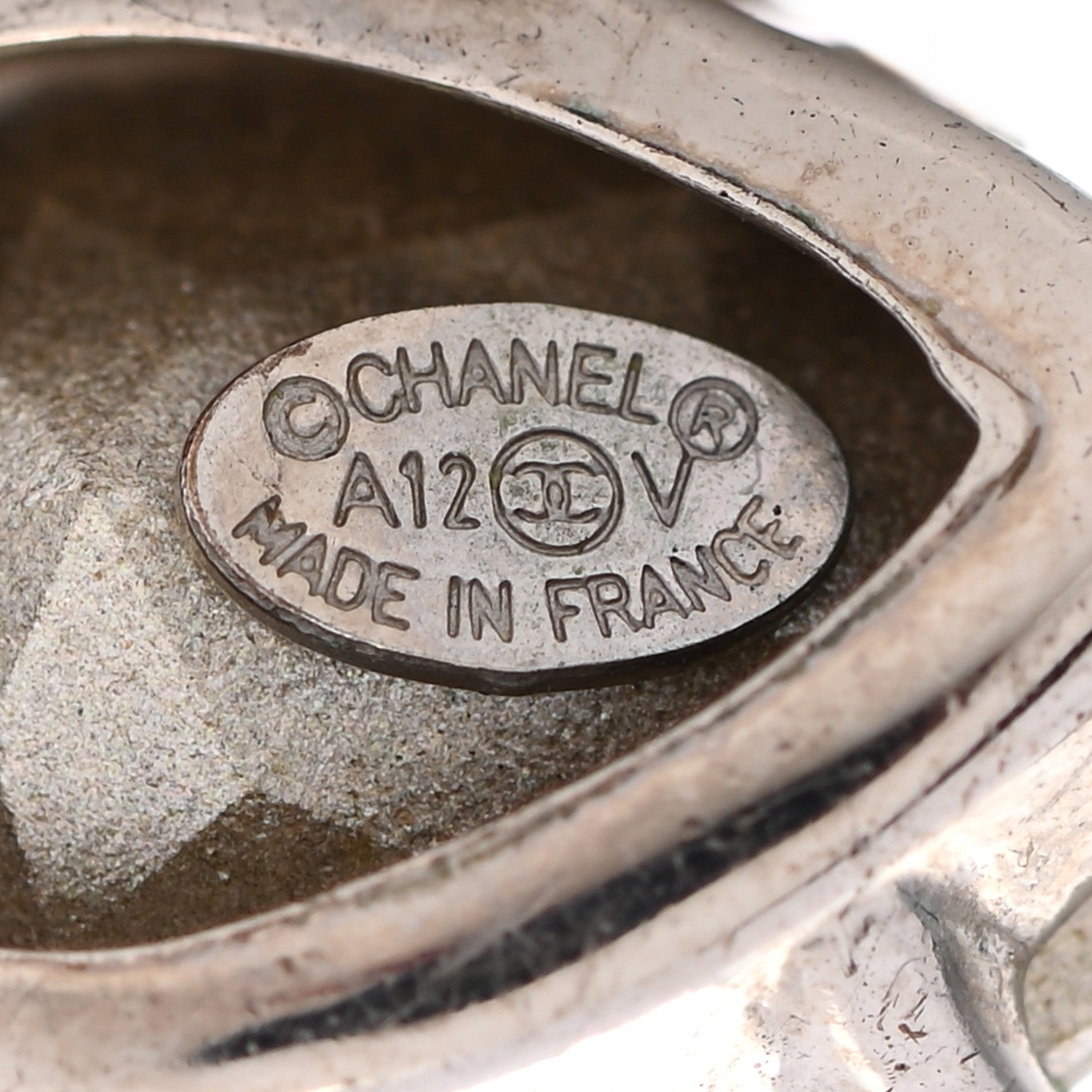 Chanel Crystal CC Tear Drop Earrings Silver 4 of 4