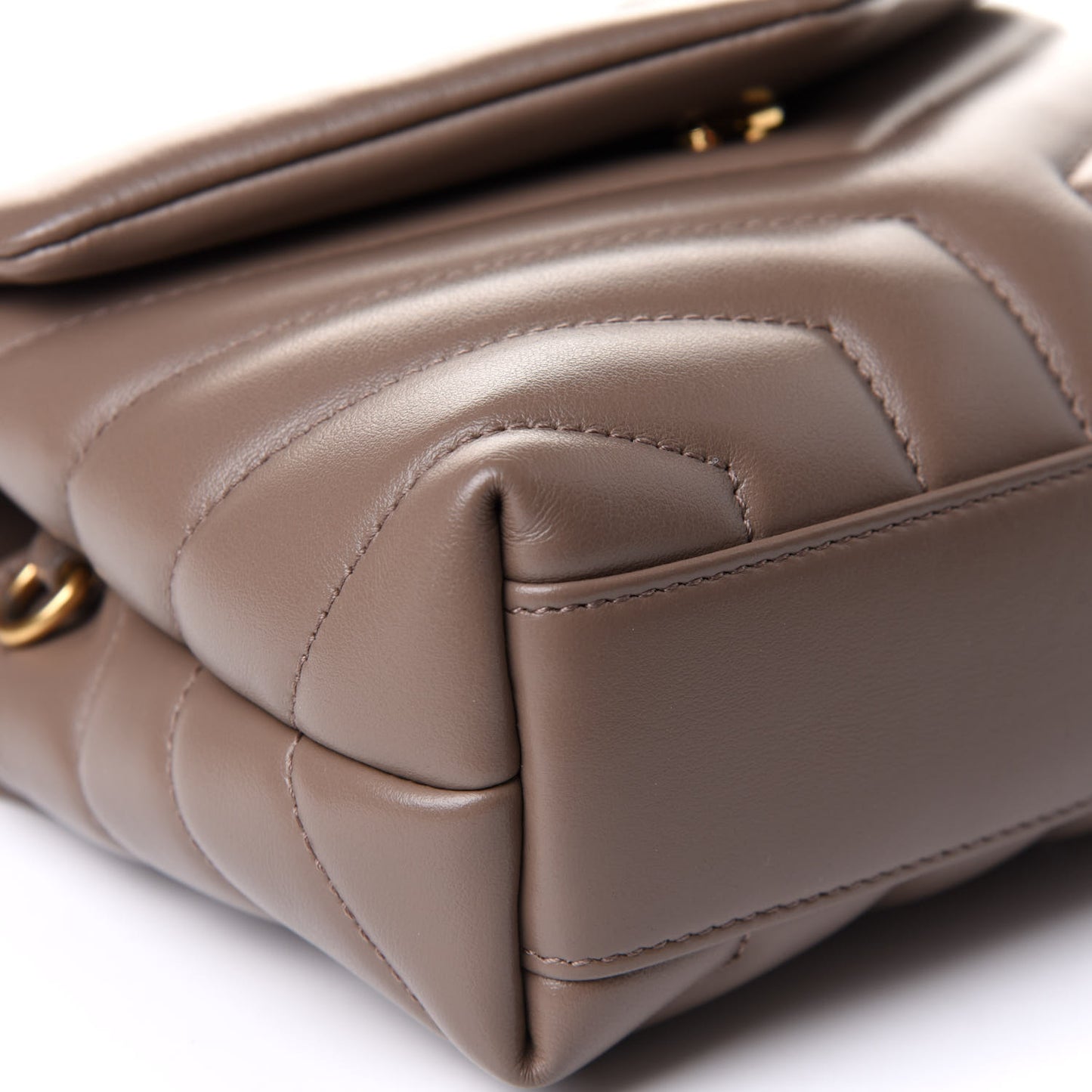 Calfskin Y Quilted Monogram Toy Loulou Crossbody Bag Taupe