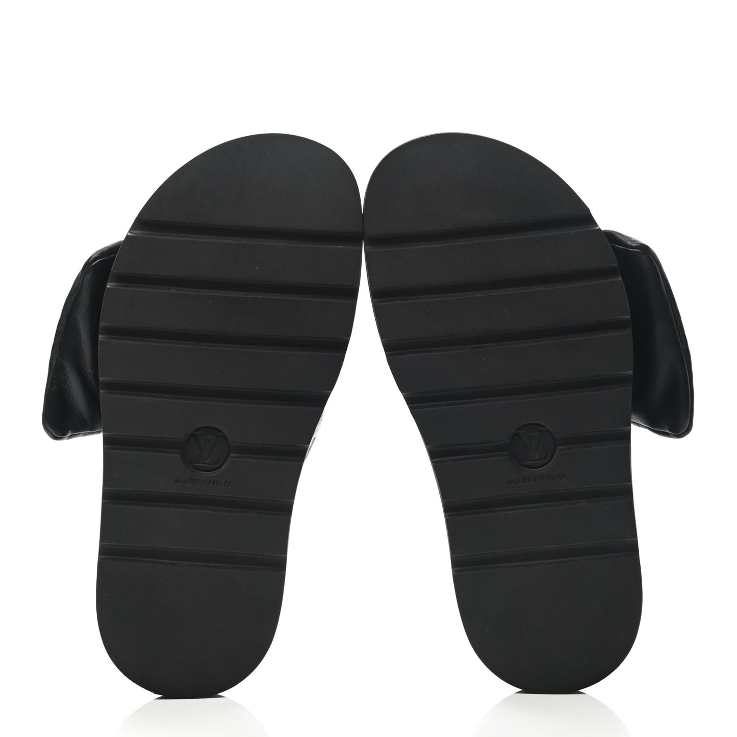Lambskin Embossed Monogram Pool Pillow Flat Comfort Mule 39 Black
