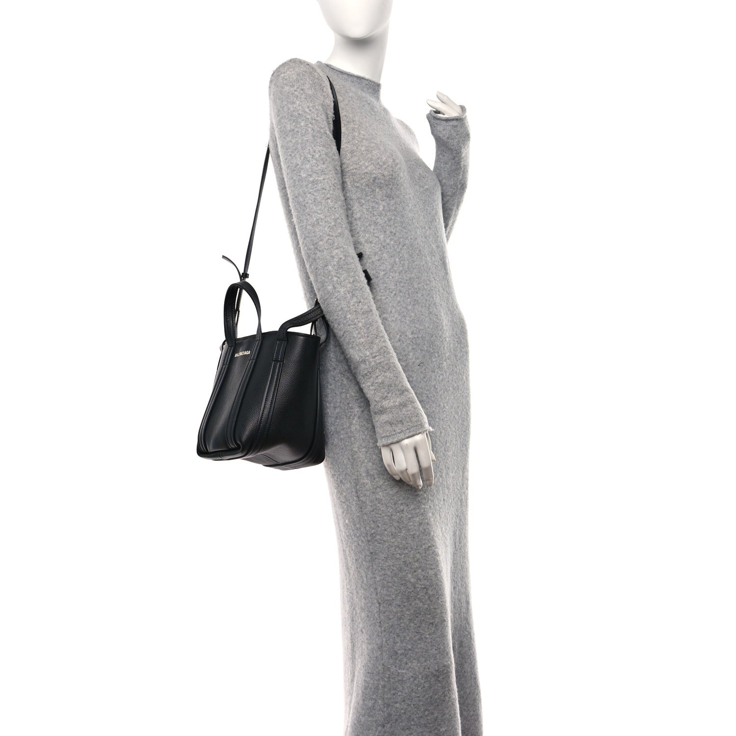 Grained Calfskin XS Everyday North South Shoulder Tote Bag Black