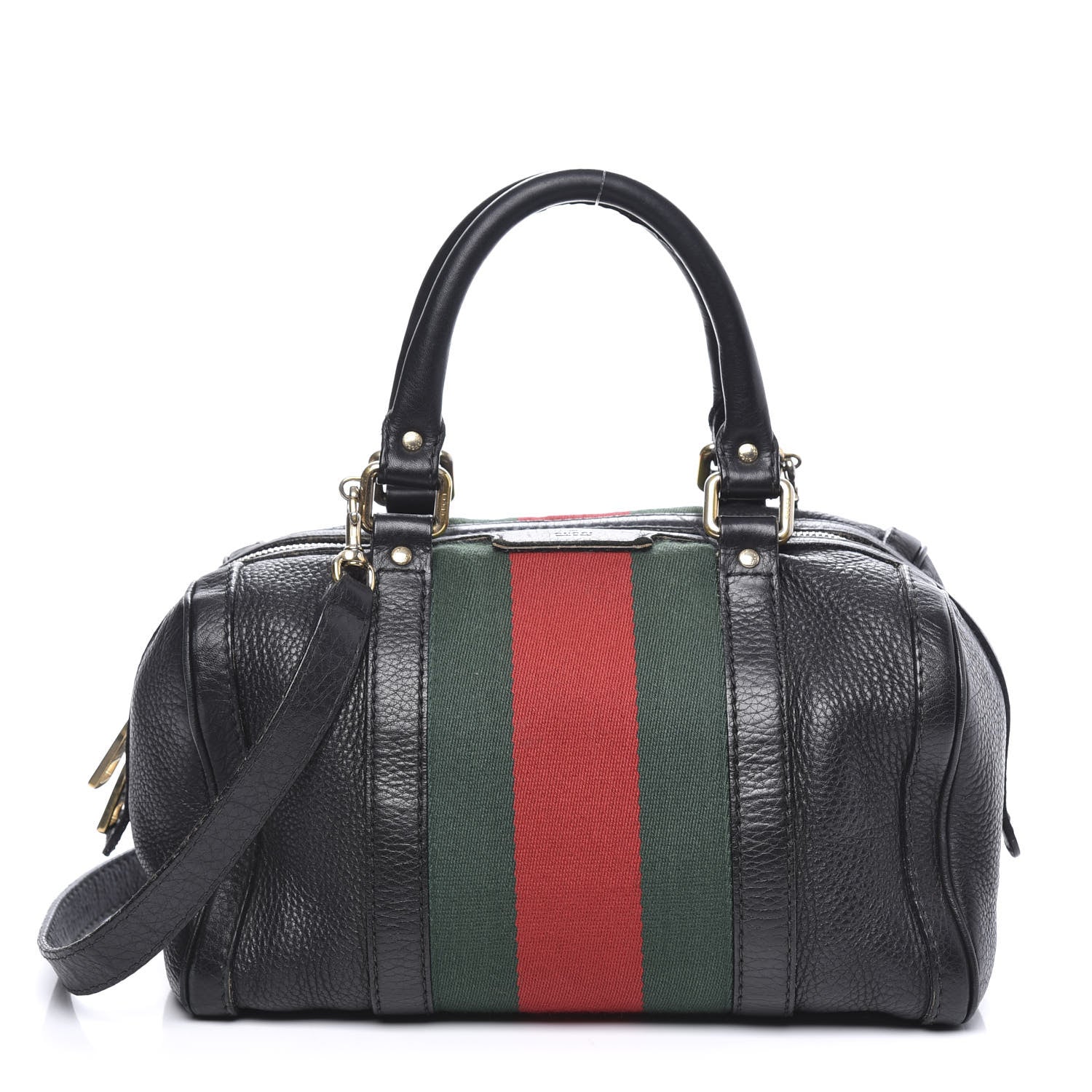 Gucci Calfskin Vintage Web Small Boston Black 1 of 21