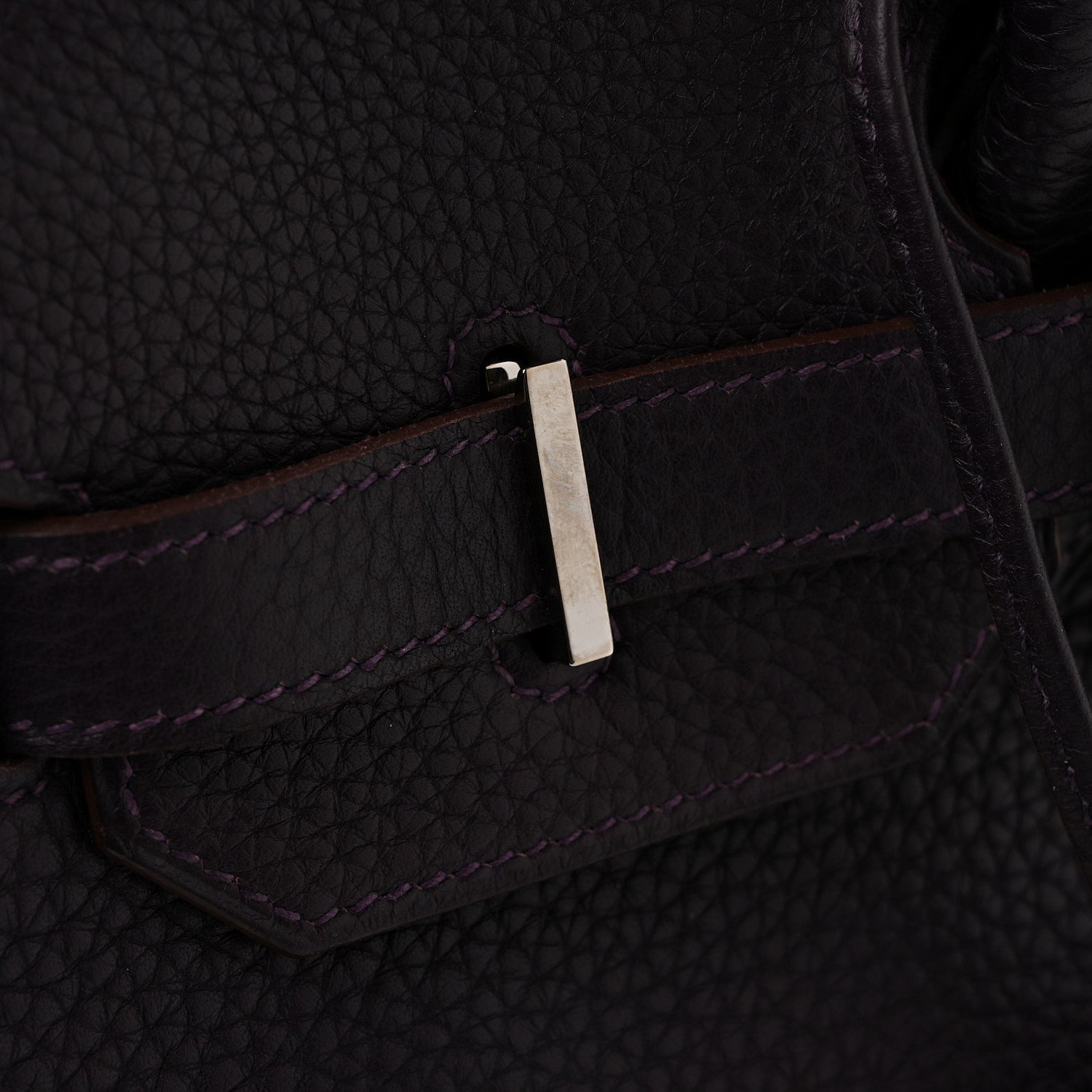 Hermes Taurillon Clemence Birkin 35 Raisin 11 of 15