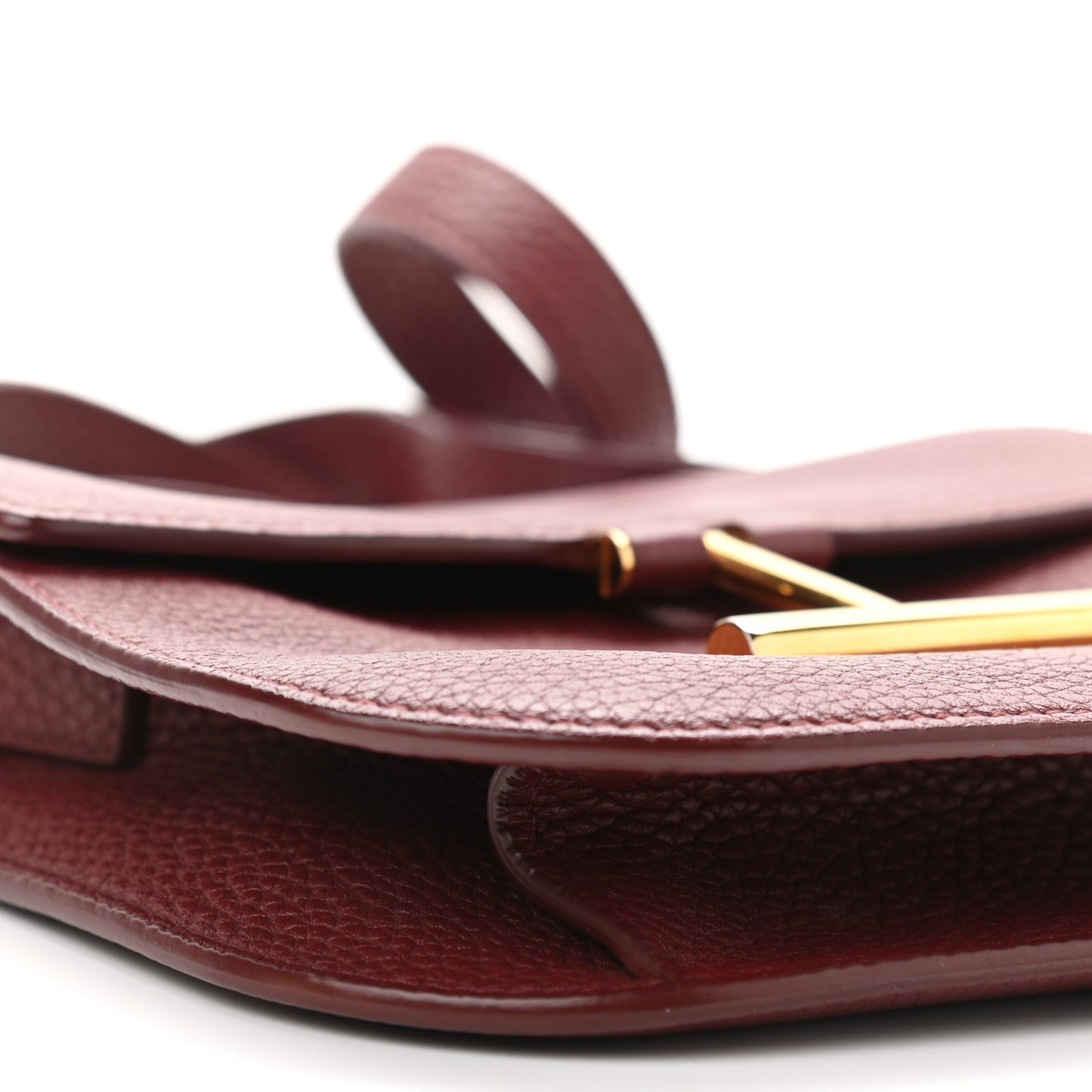 Calfskin Small T Clasp Tara Crossbody Bag Cabernet