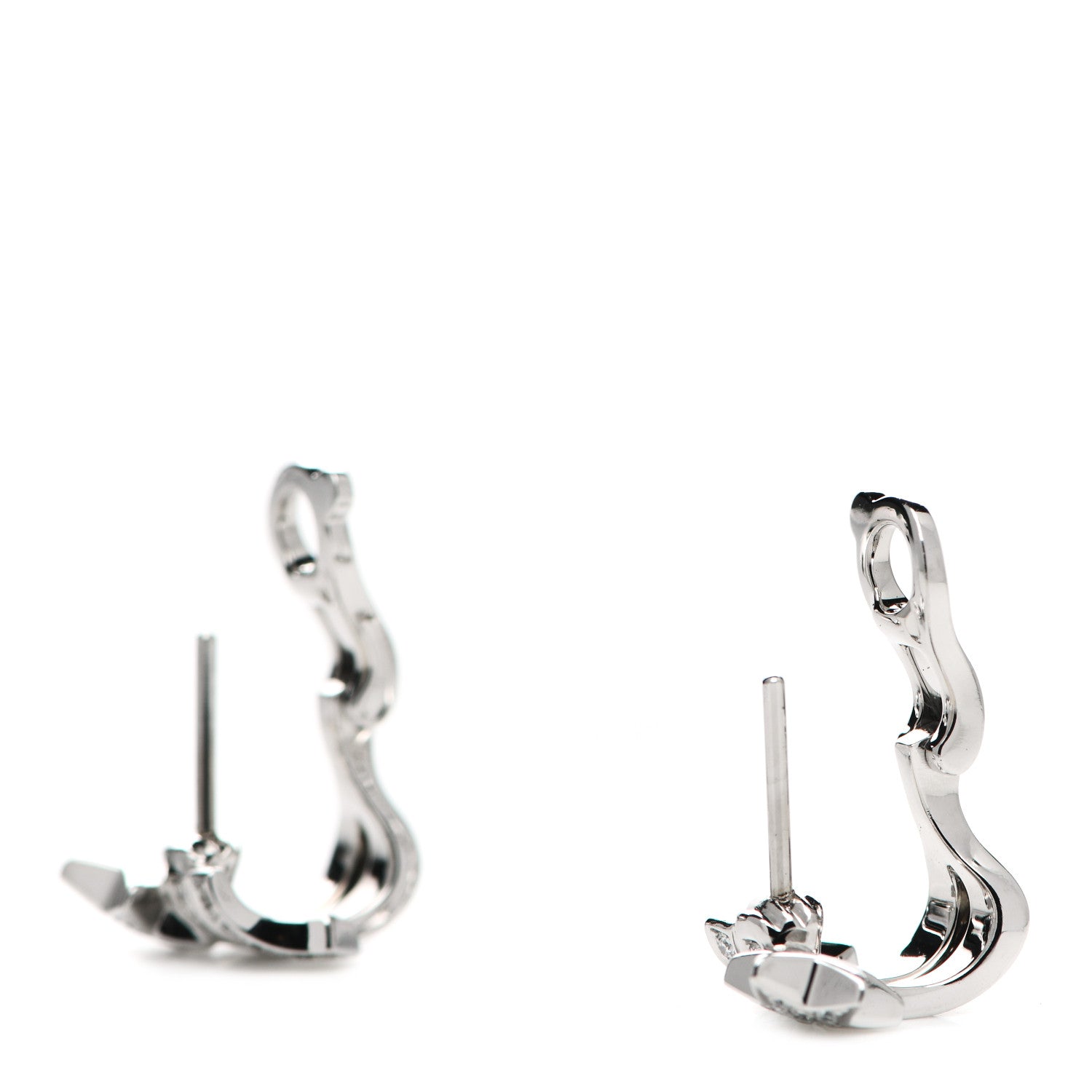 Chanel 18K White Gold Diamond Etoile Filante Earrings 3 of 5