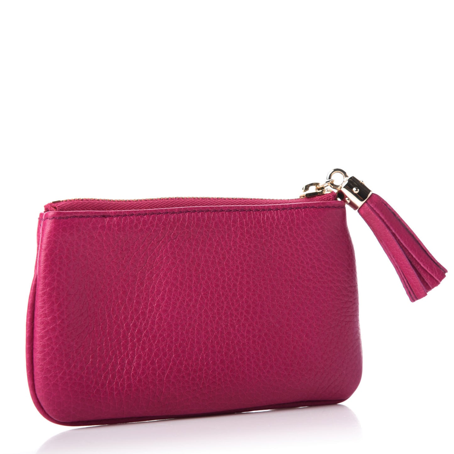Pebbled Calfskin Soho Key Case Bright Bougainvillea