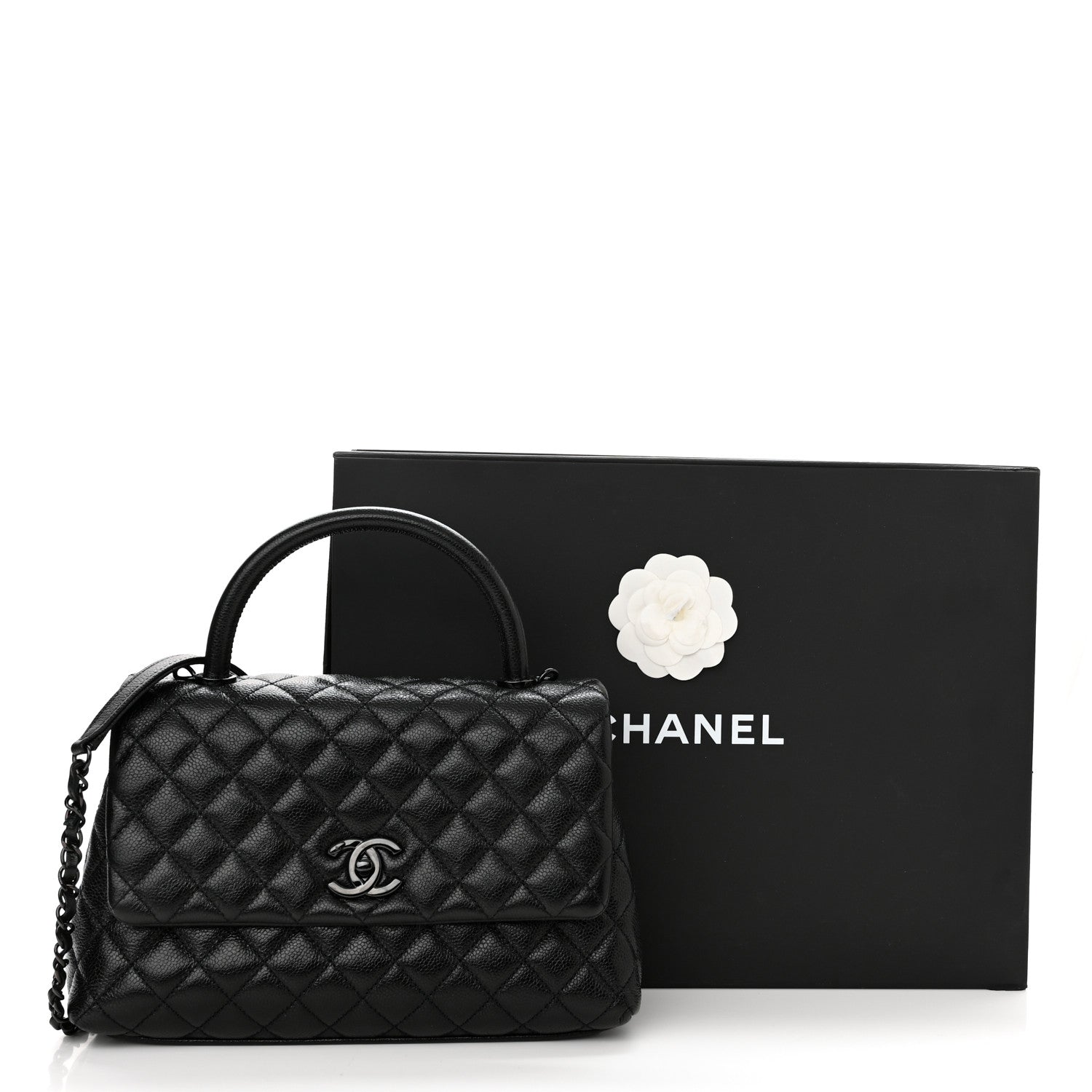 Chanel Caviar Quilted Small Coco Handle Flap So Black 12 of 12