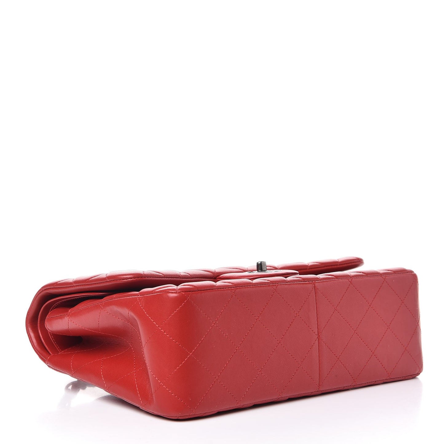 Lambskin Quilted Jumbo Double Flap Red