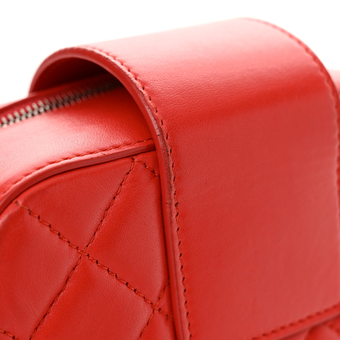 Lambskin Quilted Mini CC Box Camera Bag Red