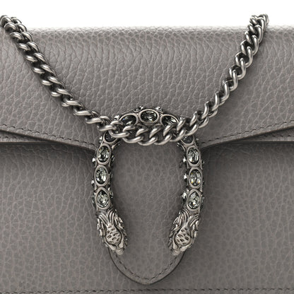 Gucci Dollar Calfskin Crystal Super Mini Dionysus Shoulder Bag Dusty Grey Black Diamond 7 of 9