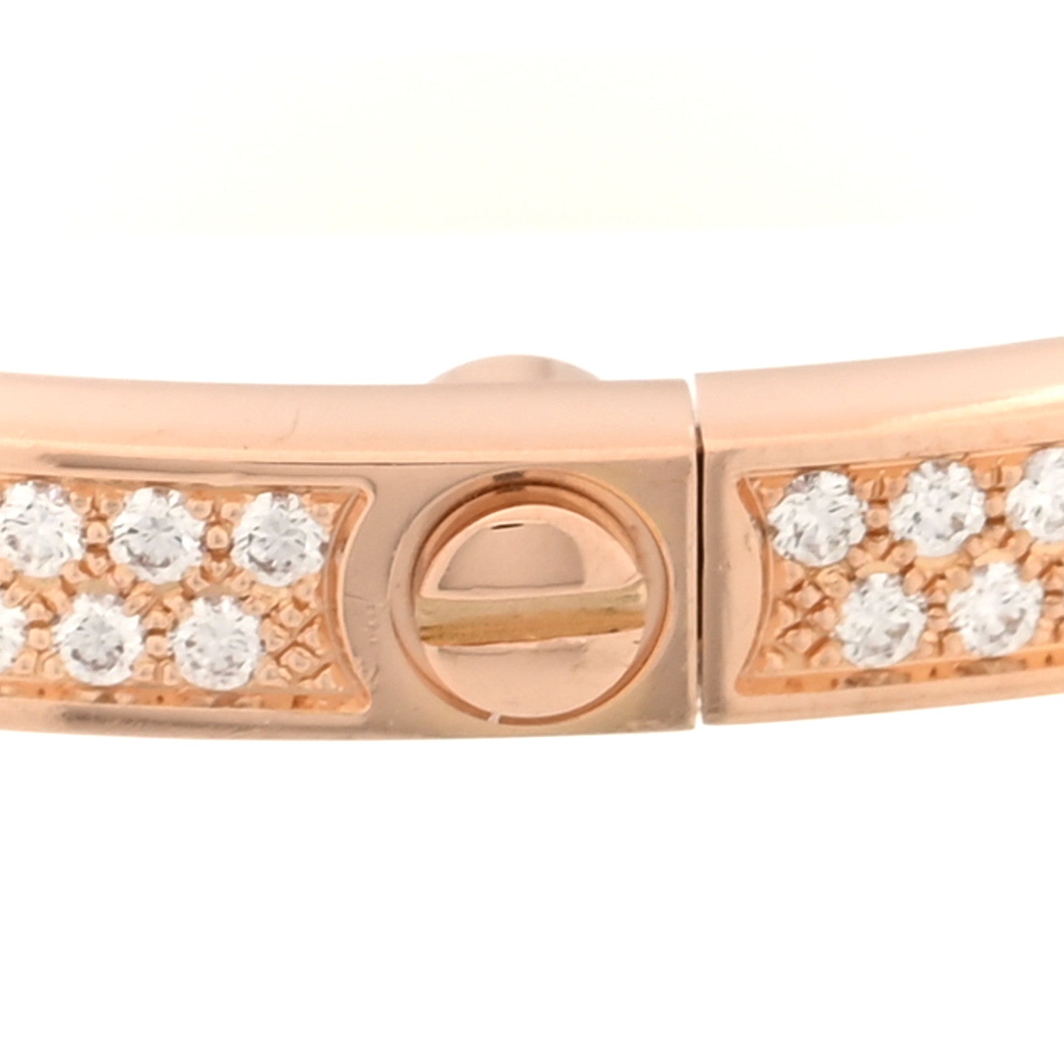 Cartier 18K Pink Gold Diamond Small LOVE Paved Bracelet 17 4 of 7