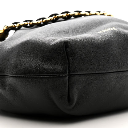 Loewe Mellow Nappa Donut Chain Mini Flamenco Knot Clutch Black 9 of 10