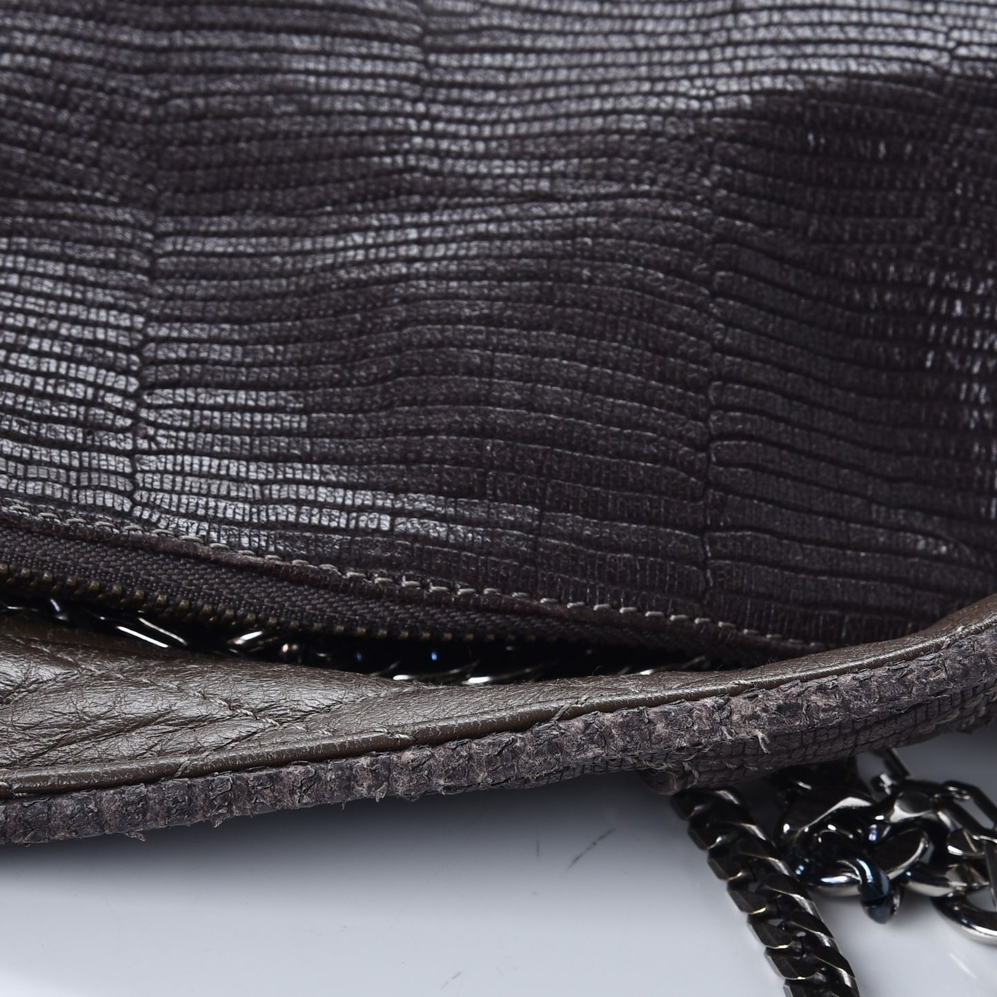 Lizard Embossed Large Boho Biker Hobo Quartz