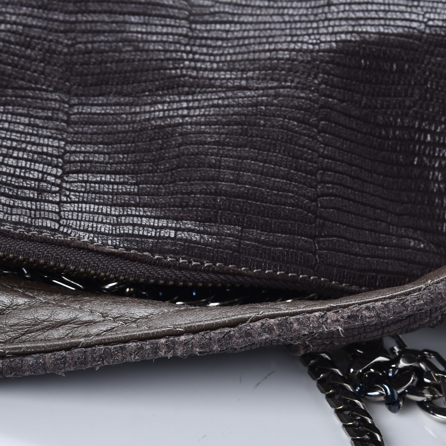 Jimmy Choo Lizard Embossed Large Boho Biker Hobo Quartz 11 of 11