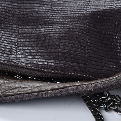 Jimmy Choo Lizard Embossed Large Boho Biker Hobo Quartz 11 of 11