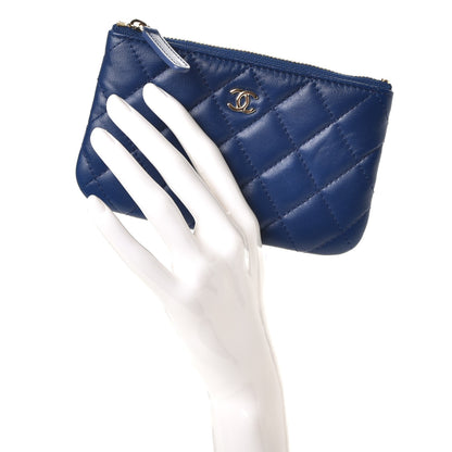 Chanel Lambskin Quilted Small Cosmetic Case Dark Blue 2 of 8