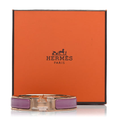 Hermes Enamel Narrow Clic Clac H Bracelet PM Rose Cendre 5 of 5