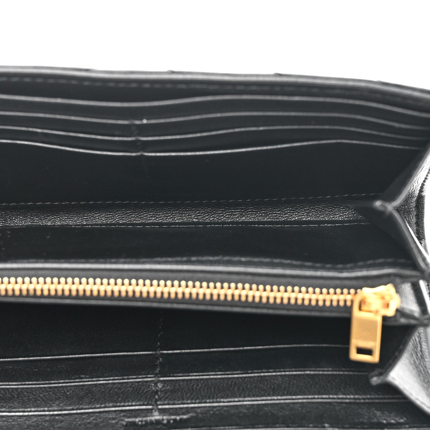 Calfskin Matelasse Chevron Monogram Flap Wallet Black