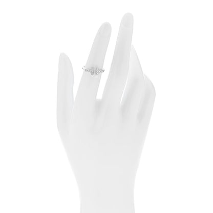 Tiffany 18K White Gold Diamond T Wire Ring 49 5 2 of 5