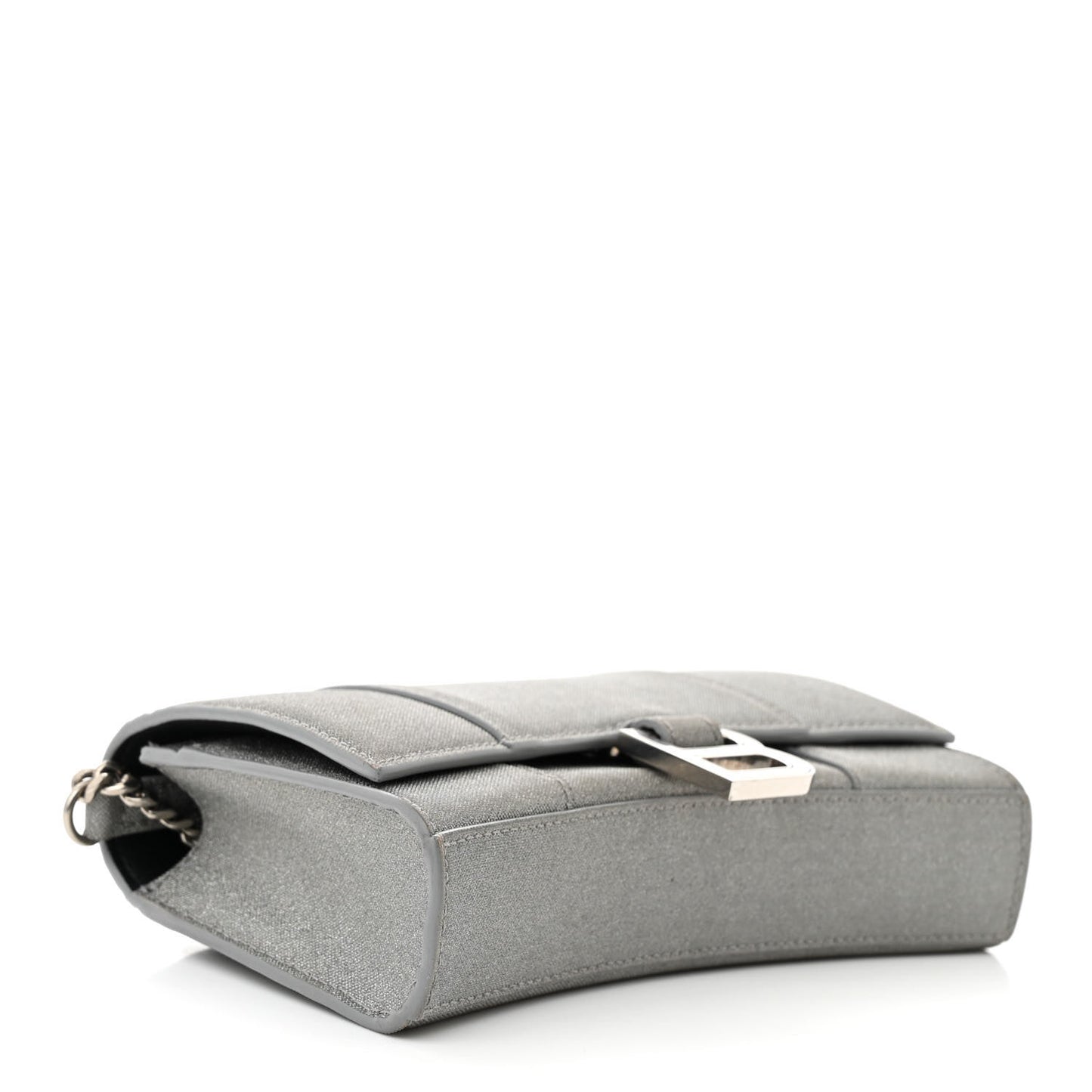 Glitter Fabric Hourglass Chain Bag Grey