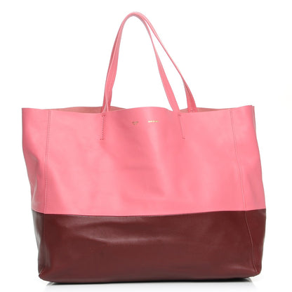 Celine Lambskin Horizontal Bi-Color Cabas Pink Rust 1 of 12