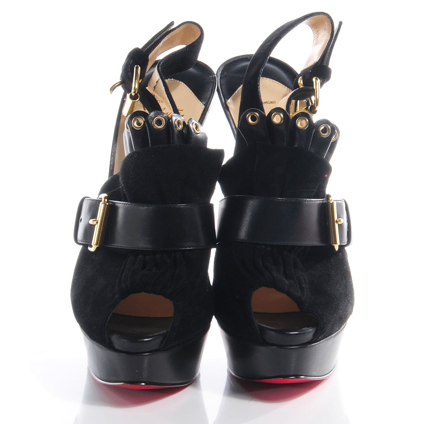 Velour Jem 150 Platform Peep Toe Sandals 39 Black