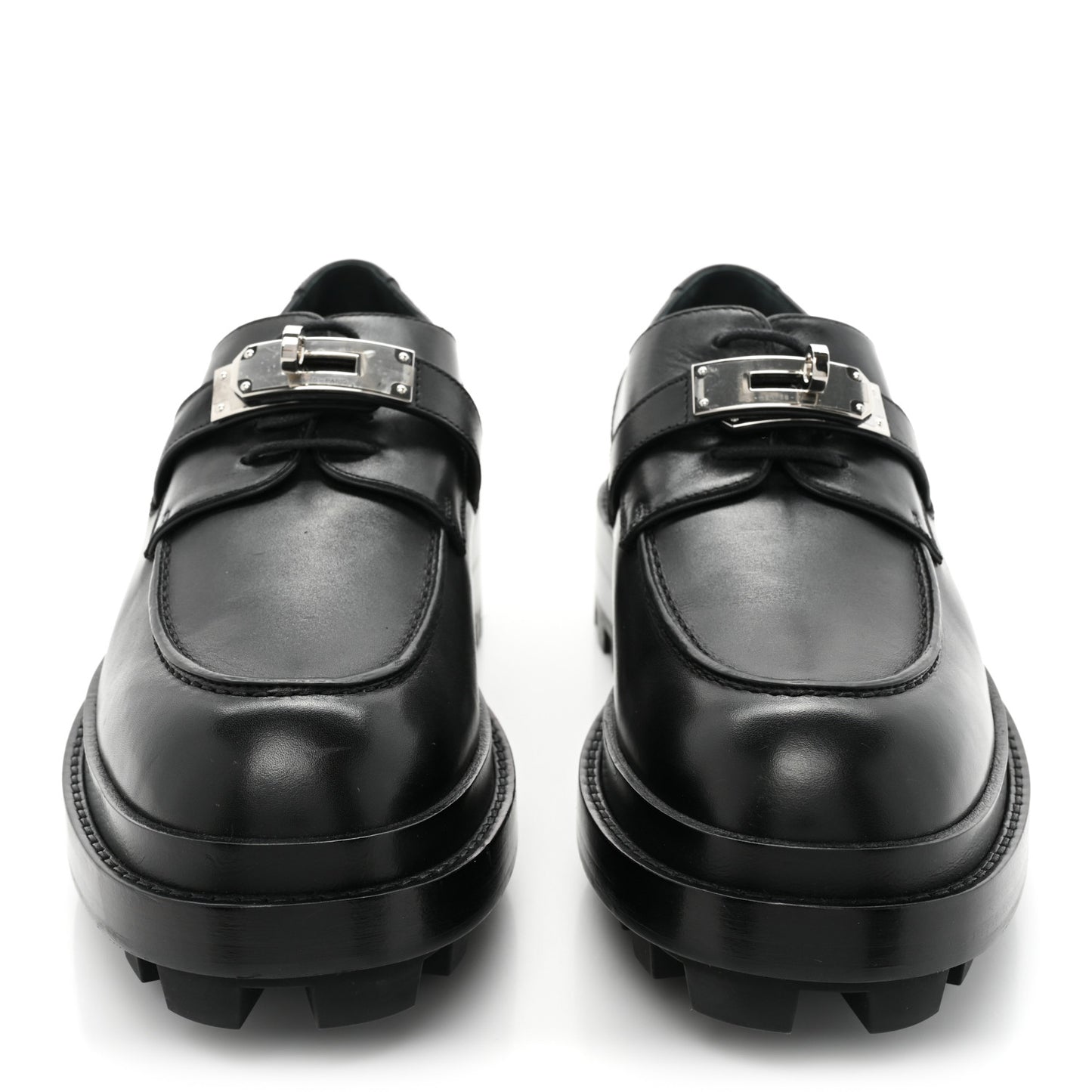 Calfskin Mens First Derby Shoes 40 Black