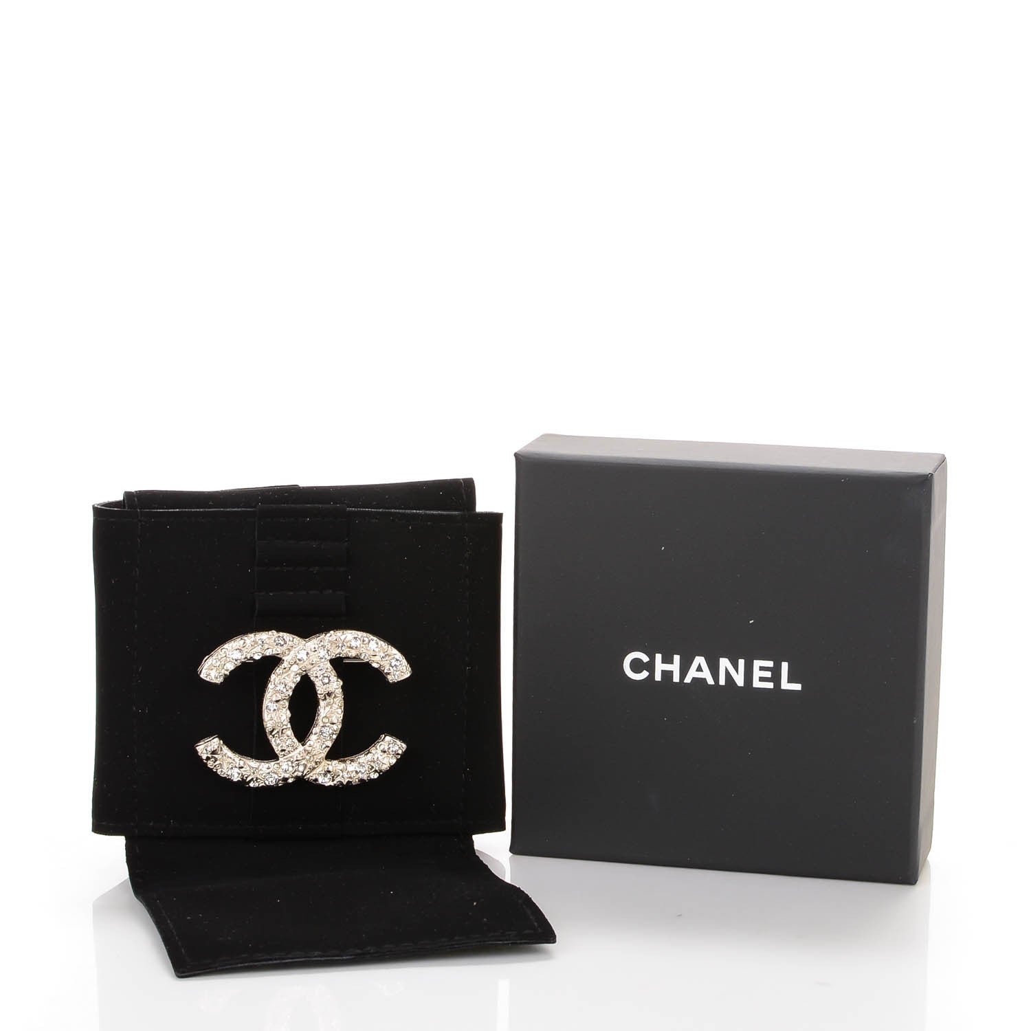 Chanel Crystal CC Brooch Silver 5 of 6