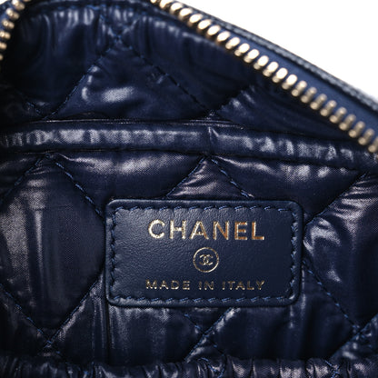 Chanel Caviar Quilted Medium Curvy Pouch Cosmetic Case Navy 6 of 8