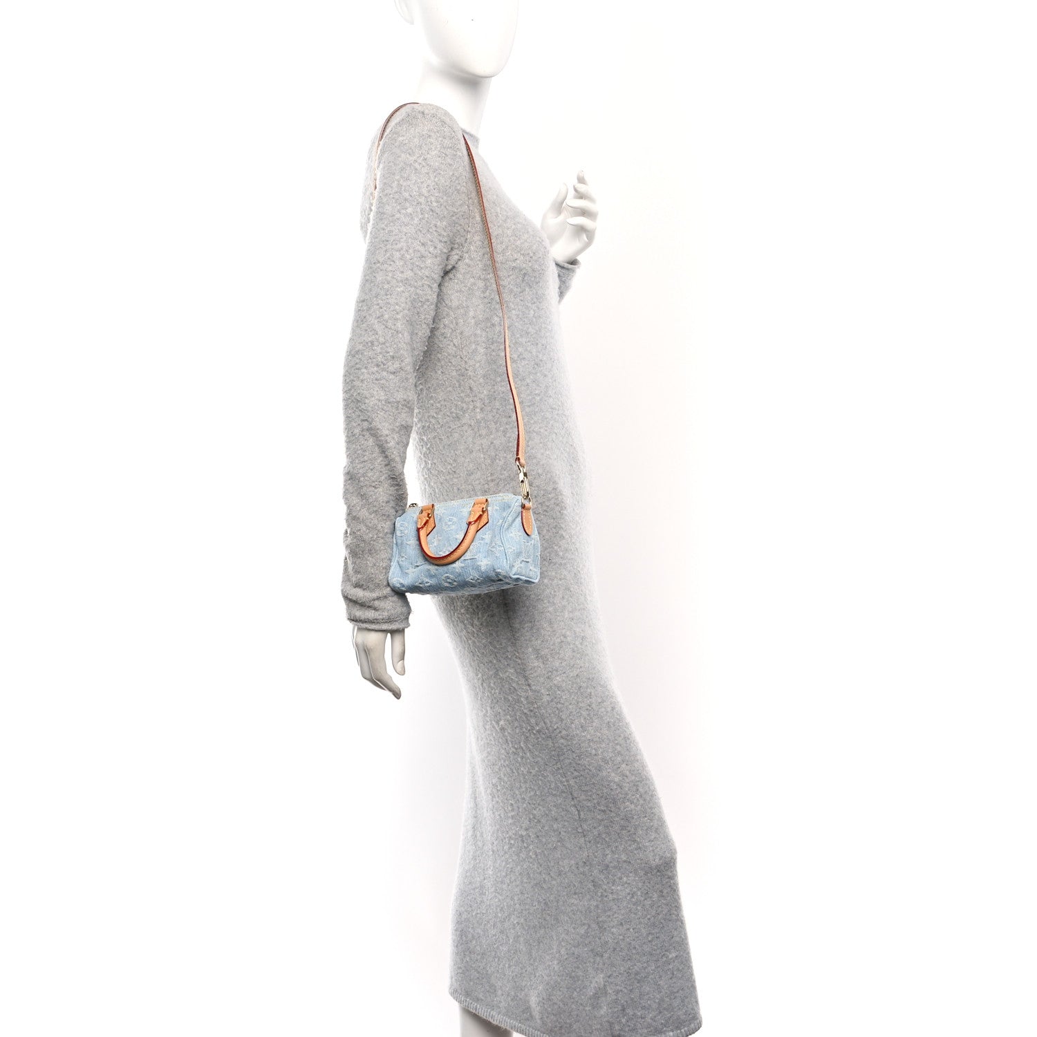 Louis Vuitton Monogram Denim Nano Speedy Sky Blue 2 of 9