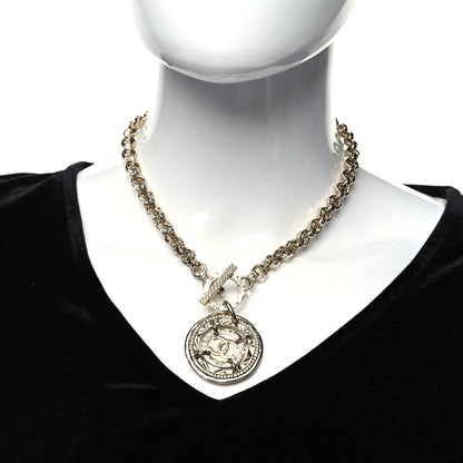 Chanel Metal CC Medallion Chain Necklace Gold 2 of 5