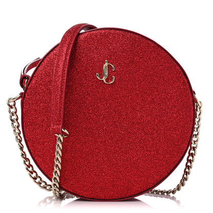 Jimmy Choo Glitter Round Crossbody Red 1 of 8