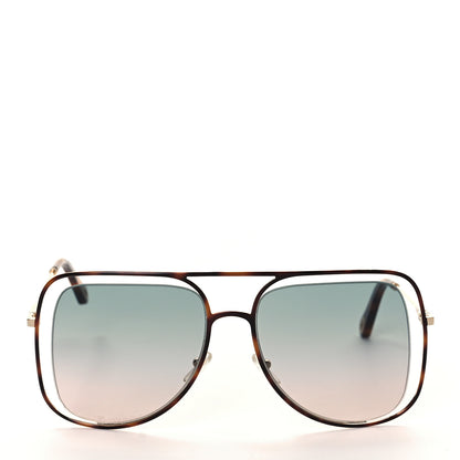 Chloe Poppy Aviator Sunglasses CE 130S Gold Havana 2 of 7