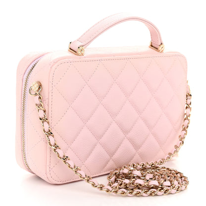 Chanel Caviar Quilted Top Handle Vanity Case Pink 4 of 12
