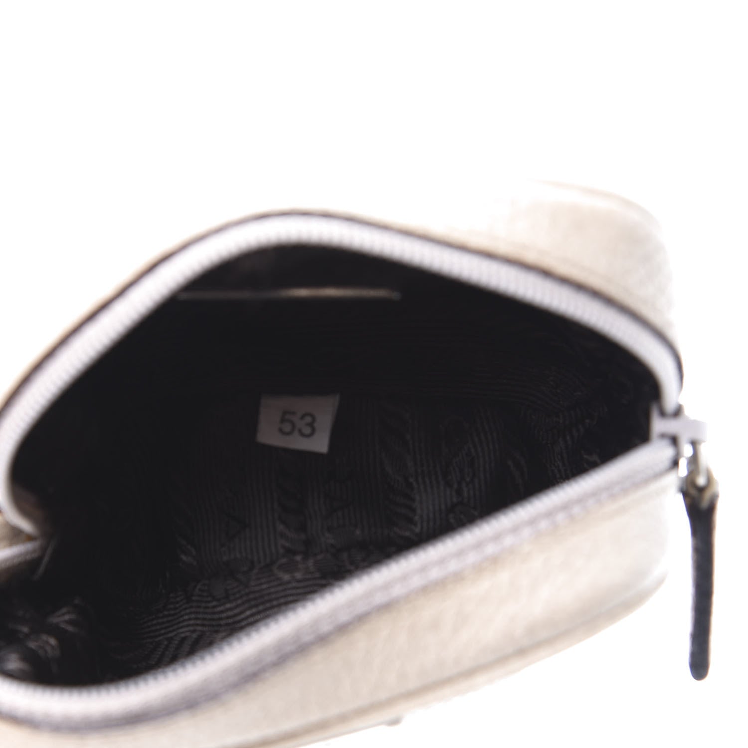 Prada Metallic Vitello Daino Coin Purse Cera 5 of 7